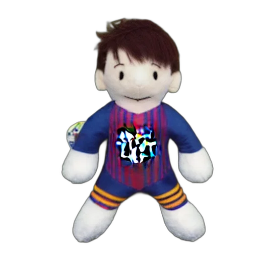 staff, pixel art, cartoon, 3d render, concept art, lionel, messi, plushie transparent PNG cut-out