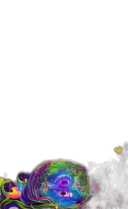 hat, mask, hair, crown, 3d render, vaporwave, pixel art, photorealistic transparent PNG cut-out