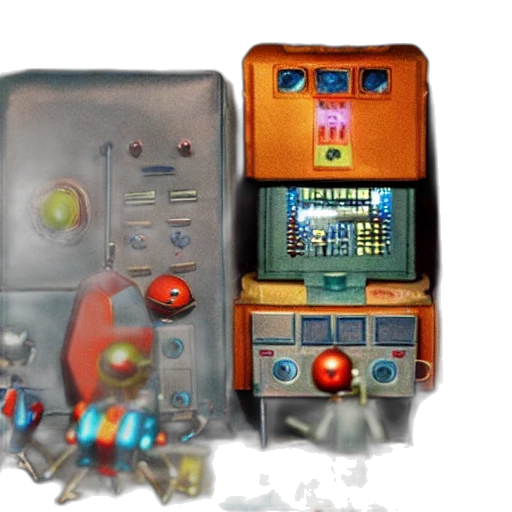 robot, 3d render, concept art, cyberpunk, pixel art, closeup, digital, color transparent PNG cut-out