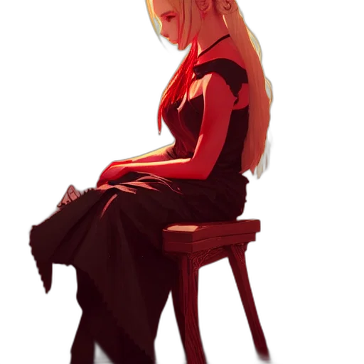 dress, crown, staff, face, concept art, fantasy art, pixel art, anime transparent PNG cut-out