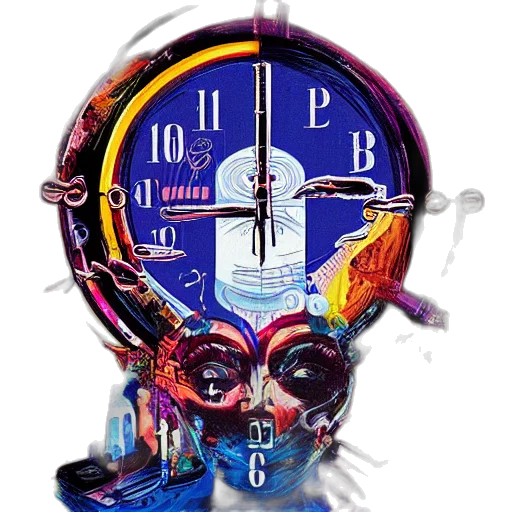 face, cyberpunk, concept art, clock transparent PNG cut-out