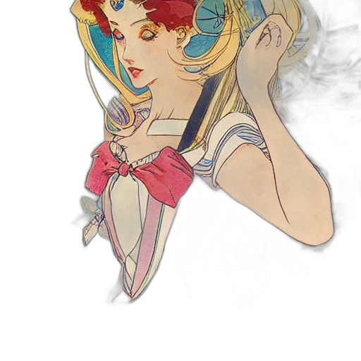 jewelry, crown, dress, staff, anime, fantasy art, concept art, watercolor transparent PNG cut-out