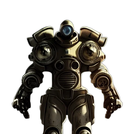 robot, weapon, mask, staff, concept art, 3d render, pixel art, comic book art transparent PNG cut-out