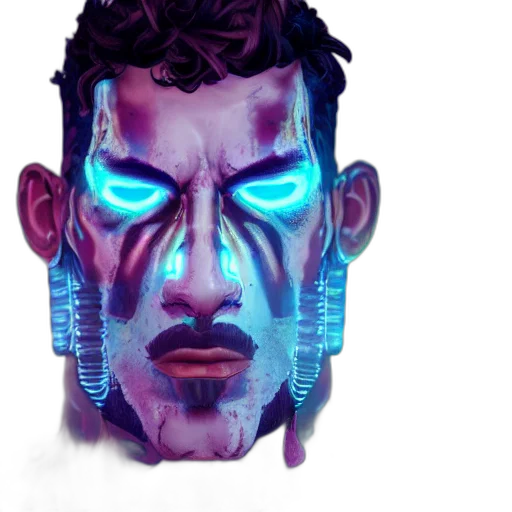 face, mask, robot, jacket transparent PNG cut-out