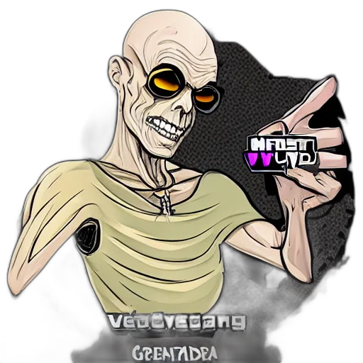 concept art, vaporwave, cyberpunk, pixel art, vecna, style, grand, theft transparent PNG cut-out
