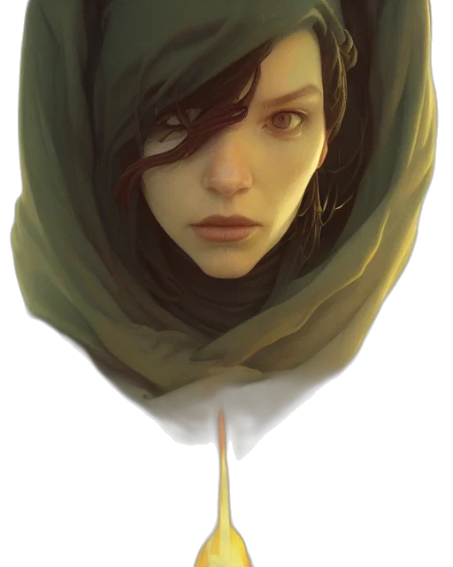 face, mask, umbrella, flower, fantasy art, concept art, photorealistic, oil painting transparent PNG cut-out