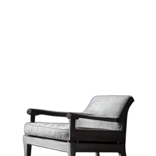 furniture, 3d render, monochrome, armchair transparent PNG cut-out