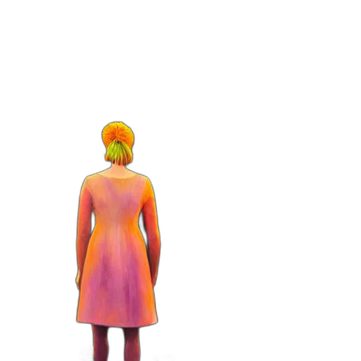 dress, jacket, creature, hat, 3d render, concept art, vaporwave, pixel art transparent PNG cut-out