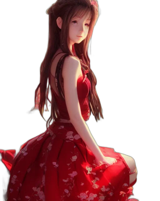dress, crown, face, flower transparent PNG cut-out