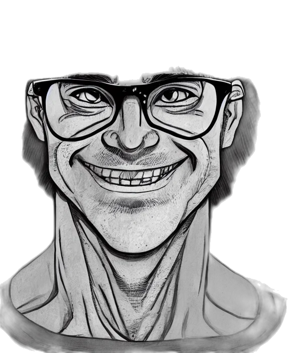 face, mask, staff, jacket, cartoon, comic book art, concept art, pencil sketch transparent PNG cut-out