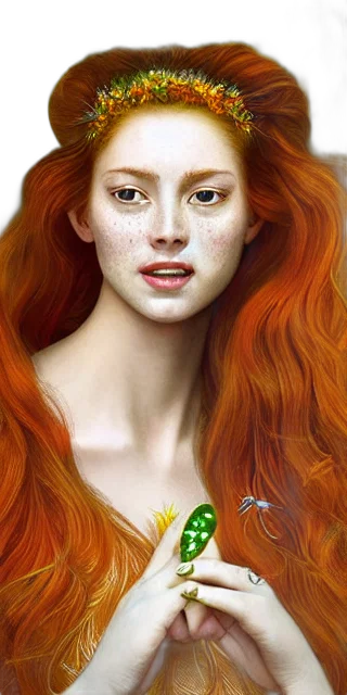 face, crown, hair, jewelry, fantasy art, photorealistic, oil painting, concept art transparent PNG cut-out