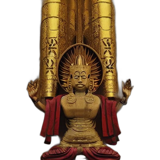 staff, crown, furniture, 3d render, concept art, neo, buddhist, architecture transparent PNG cut-out