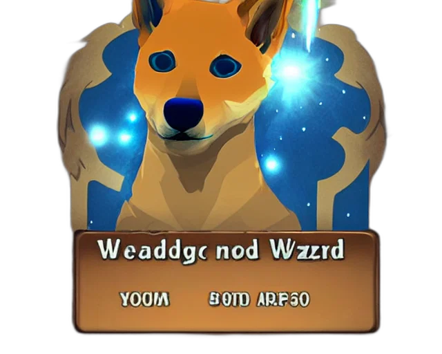 creature, staff, fantasy art, concept art, 3d render, pixel art, doge, wizard transparent PNG cut-out