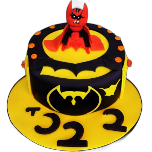 3d render, chinese, bat, superhero, birthday, cake, kodak, film transparent PNG cut-out