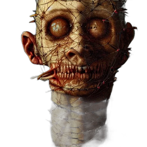 mask, face, staff, creature, concept art, photorealistic, 3d render, fantasy art transparent PNG cut-out