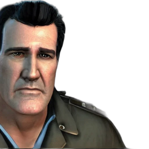 face, jacket, 3d render, photorealistic, concept art, comic book art, screenshot, bruce transparent PNG cut-out