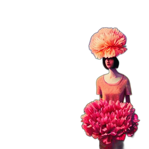 flower, crown, dress, hat, 3d render, concept art, pixel art, watercolor transparent PNG cut-out