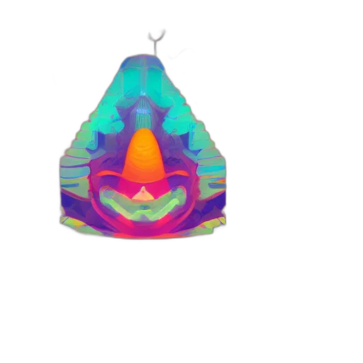 hat, crown, umbrella, mask, vaporwave, 3d render, pixel art, concept art transparent PNG cut-out