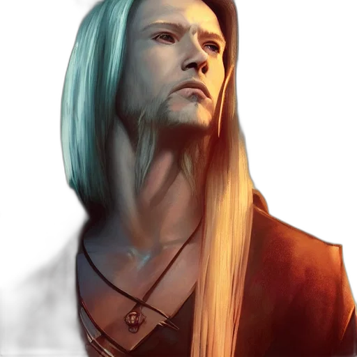 face, hair, fantasy art, cyberpunk, concept art, photorealistic, blue, sephiroth transparent PNG cut-out
