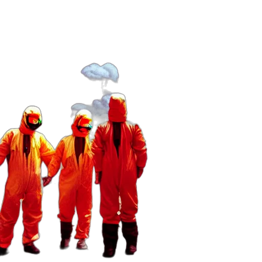 jacket, umbrella, staff, mask, concept art, pixel art, 3d render, fog transparent PNG cut-out
