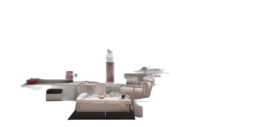 furniture, robot, 3d render, concept art, photorealistic, outer space, pastel, interior transparent PNG cut-out