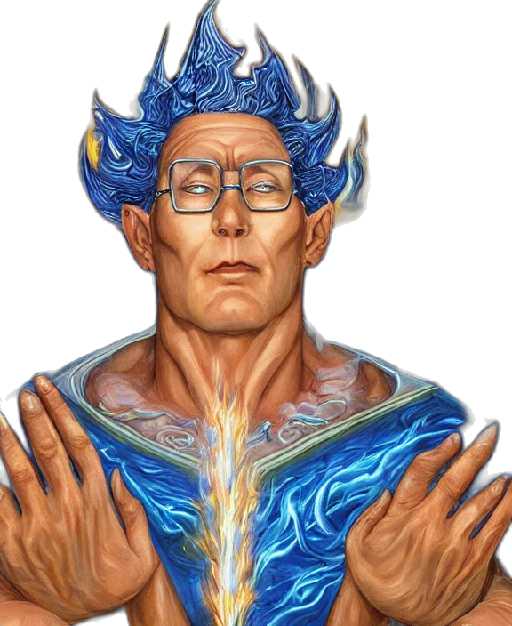 face, dragon, staff, fantasy art transparent PNG cut-out