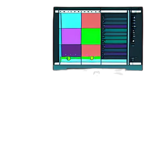 staff, vaporwave, pixel art, 3d render transparent PNG cut-out