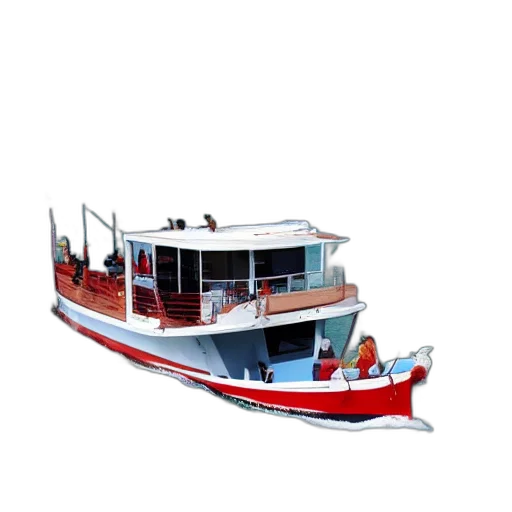 3d render, photorealistic, concept art, pixel art, barco, mar transparent PNG cut-out