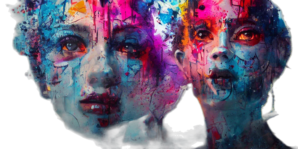face, photorealistic, concept art, cyberpunk transparent PNG cut-out