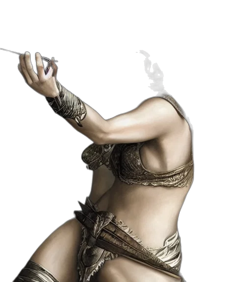 dress, sword, staff, weapon, concept art, fantasy art, photorealistic, 3d render transparent PNG cut-out