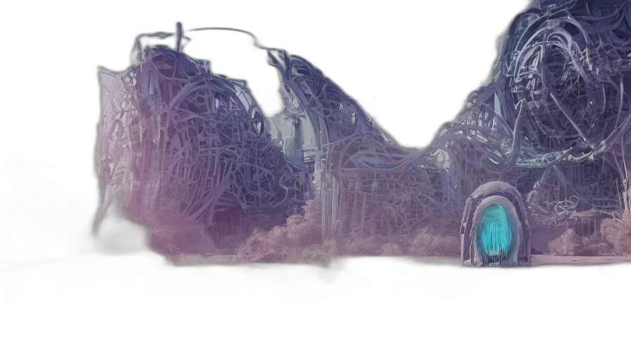 shoes, car, dress, mask, concept art, cyberpunk, vaporwave, 3d render transparent PNG cut-out