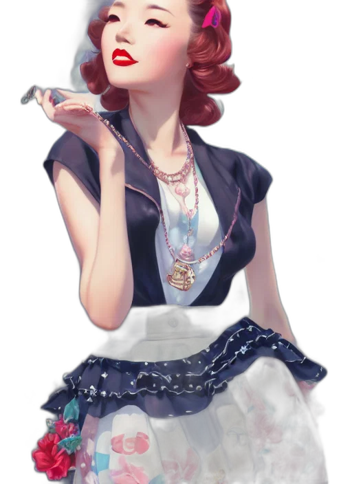 dress, jewelry, concept art, fantasy art, photorealistic, cartoon, monochrome, pastel transparent PNG cut-out
