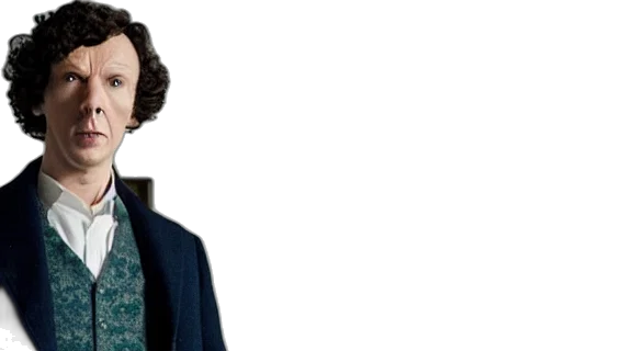 jacket, hair, staff, face, scene, sherlock transparent PNG cut-out