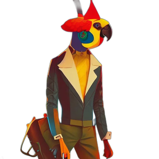 jacket, hat, mask, staff transparent PNG cut-out
