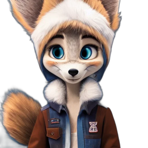 jacket, staff, animal, face, concept art, cartoon, 3d render, fantasy art transparent PNG cut-out