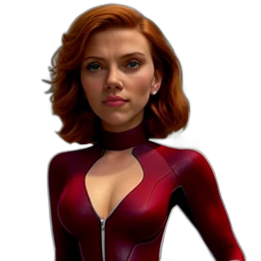 jacket, dress, comic book art, concept art, 3d render, cartoon, scarlett, johansson transparent PNG cut-out