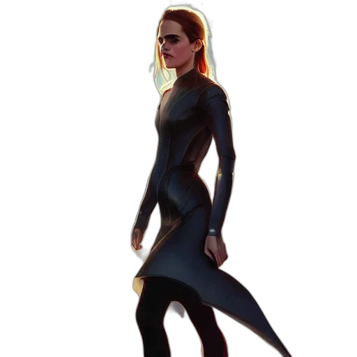 dress, jacket, staff, robot, concept art, comic book art, cyberpunk, pixel art transparent PNG cut-out