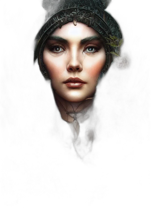 face, crown, mask, hat, fantasy art, photorealistic, concept art, watercolor transparent PNG cut-out