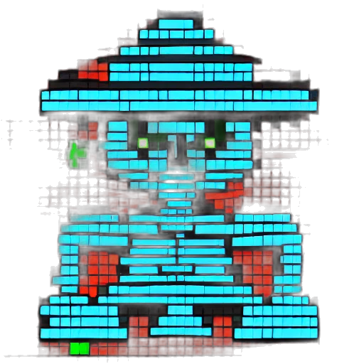 robot, hat, staff, face transparent PNG cut-out