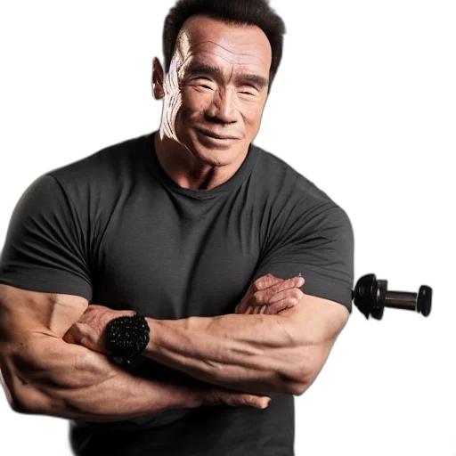 weapon, staff, sword, studio, photoshoot, chinese, arnold, schwarzenegger transparent PNG cut-out