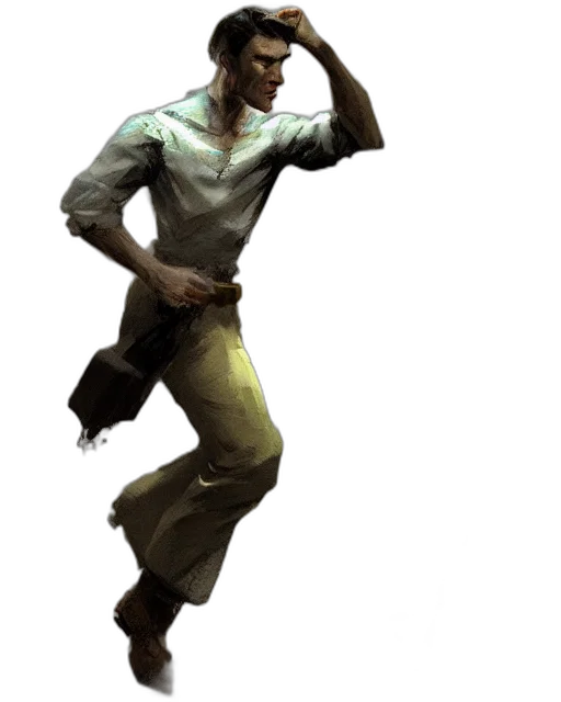 staff, jacket, weapon, face transparent PNG cut-out