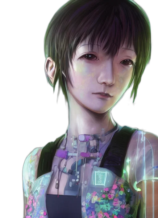 robot, face, cyberpunk, photorealistic transparent PNG cut-out
