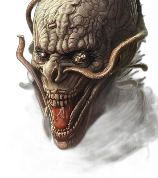 face, mask, creature, concept art transparent PNG cut-out