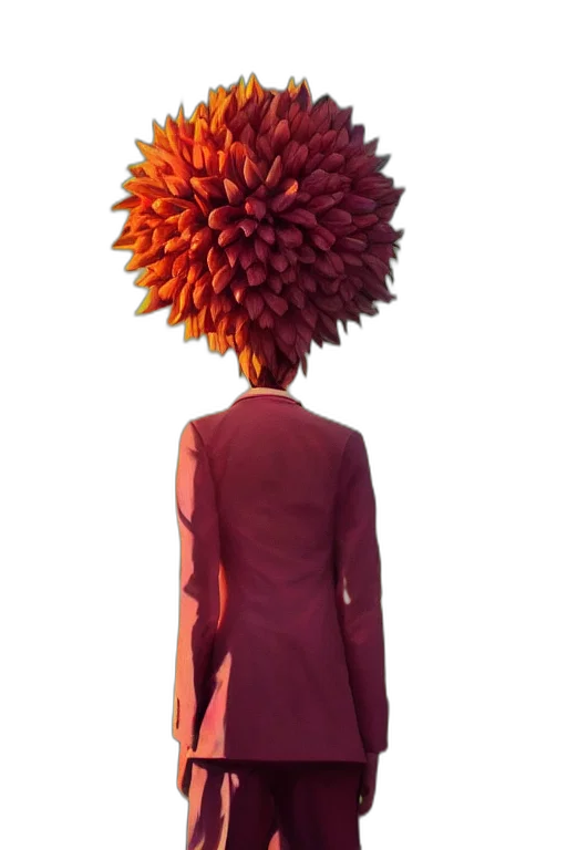 jacket, hair, crown, dress, concept art, 3d render, photorealistic, fantasy art transparent PNG cut-out