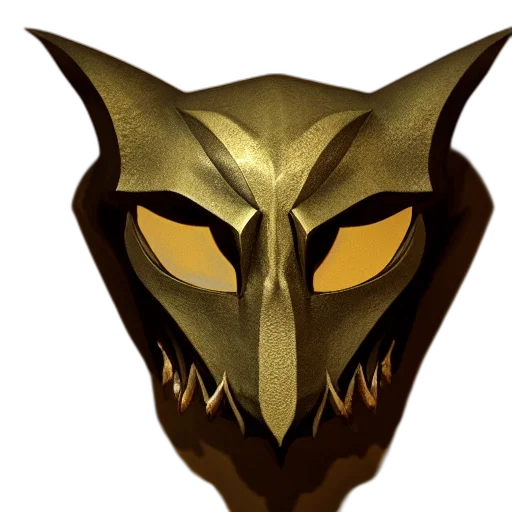 mask, face, crown, creature, concept art, 3d render, fantasy art, pixel art transparent PNG cut-out