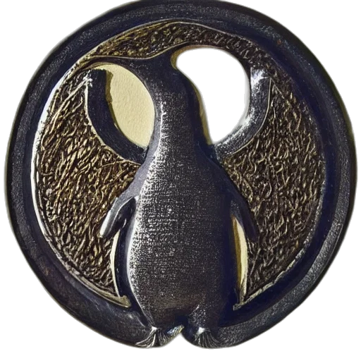 jewelry, staff, crown, jacket, 3d render, metalwork, penguim, medieval transparent PNG cut-out