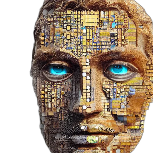 robot, face, mask, cyberpunk transparent PNG cut-out