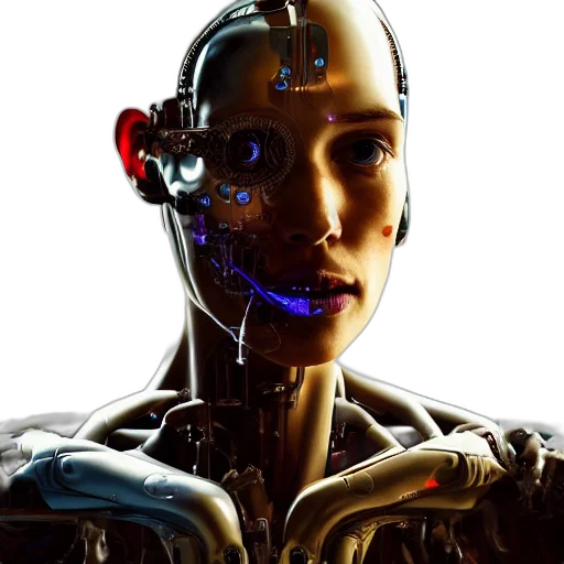robot, face, cyberpunk, concept art transparent PNG cut-out