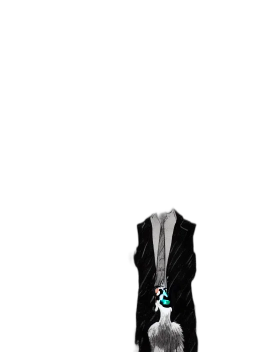 jacket, dress, staff, mask, pixel art, concept art, cartoon, vaporwave transparent PNG cut-out