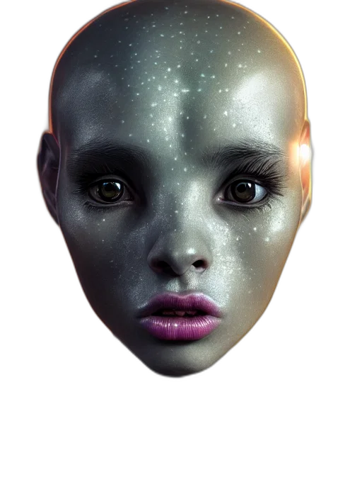 face, mask, robot, creature, photorealistic, concept art, 3d render, fantasy art transparent PNG cut-out